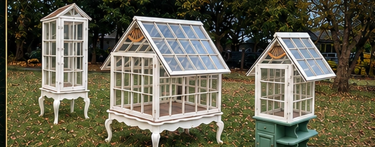 Small, large, and tall greenhouse forms shown together